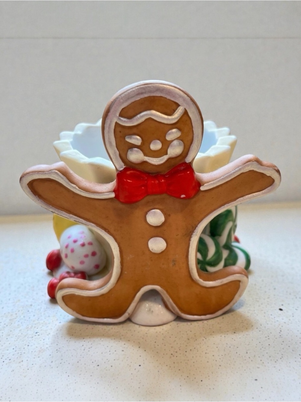 Vintage Gingerbread Man Candle Holder
